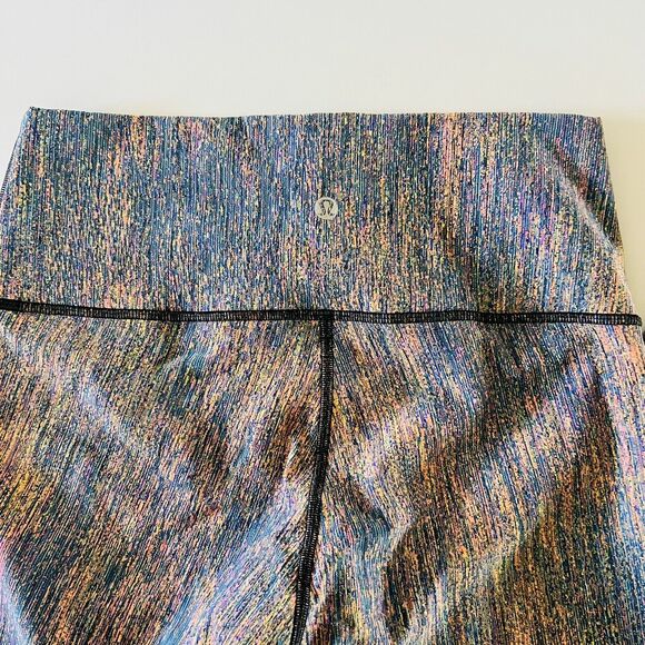 LULULEMON ATHLETICA Red Teal Wunder Under HR Crop 21" *Jacq Leggings - US 10 - Picture 4 of 7